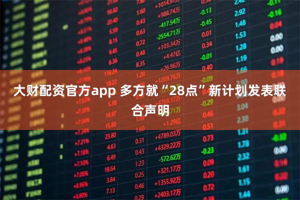 大财配资官方app 多方就“28点”新计划发表联合声明